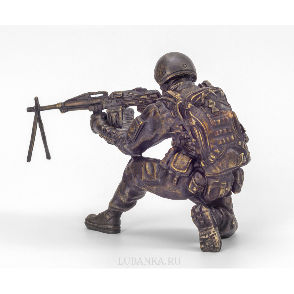 Бронзовая статуэтка «Спецназовец c пулемётом»